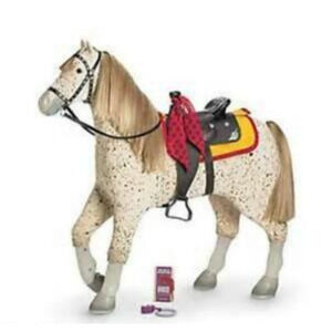 American Girl SAIGE HORSE PICASSO + PARADE SADDLE Stirrups Halter Pad Appaloosa